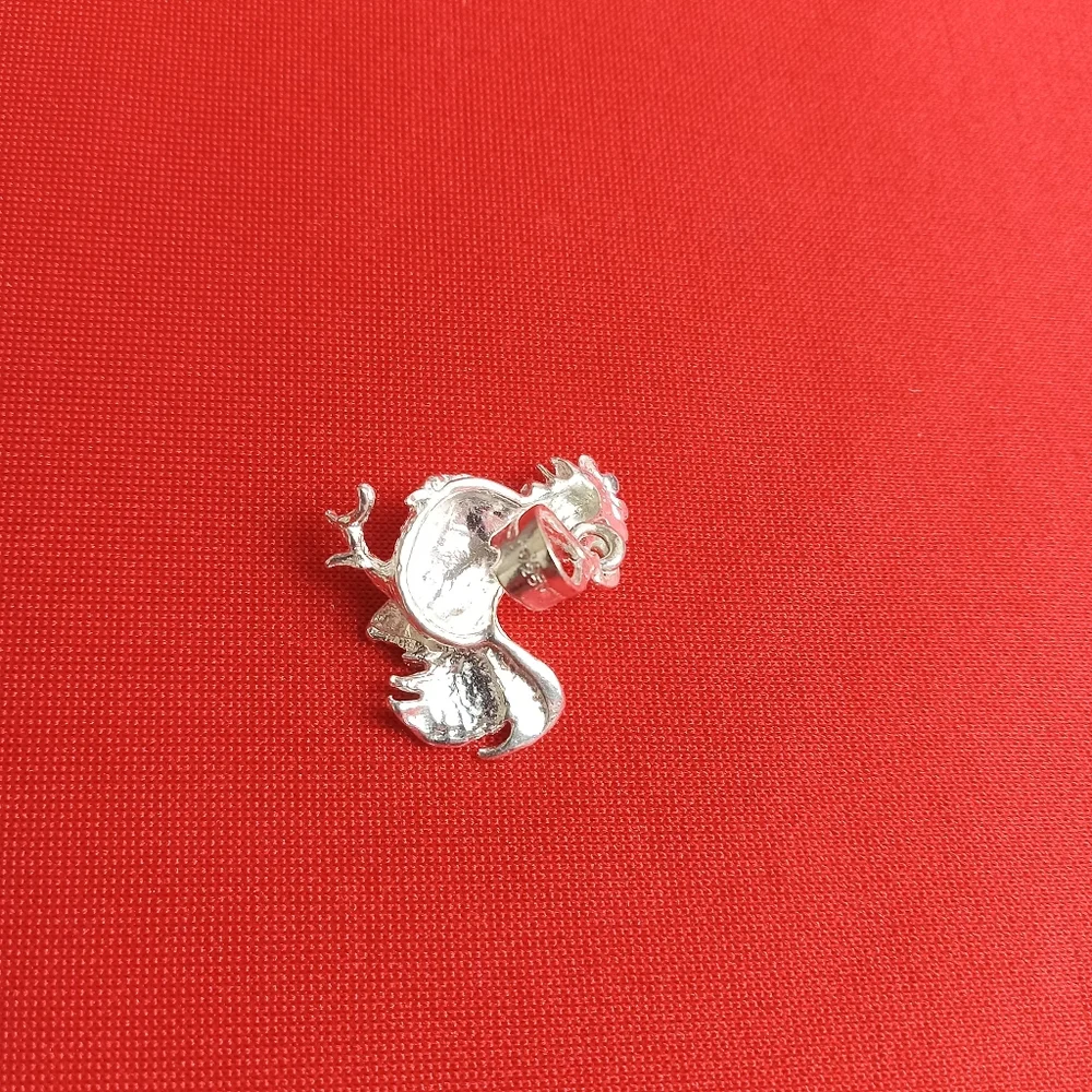 925 Sterling Silver‎ Rooster Charm Pendant and chain necklace
